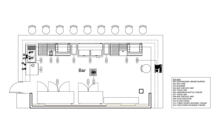 Restaurant Bar Layout Plan 0708201 - INOX KITCHEN DESIGN
