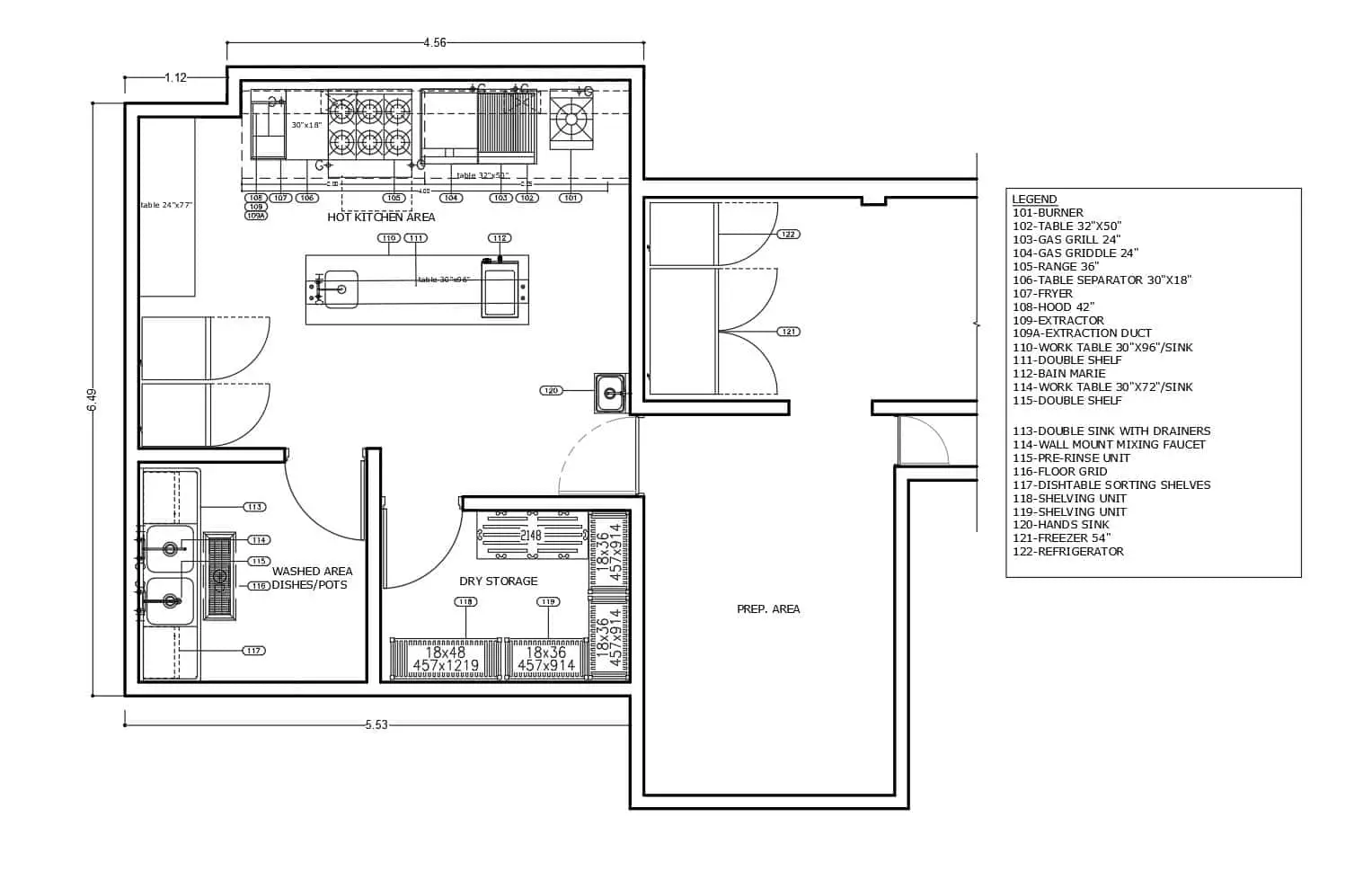 Small Commercial Kitchen Layout Floor Plan 0508202 INOX