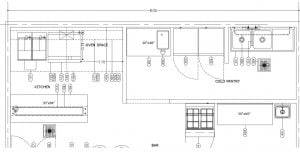 Display Kitchen With Front Bar Layout Plan 1105211 - INOX KITCHEN DESIGN